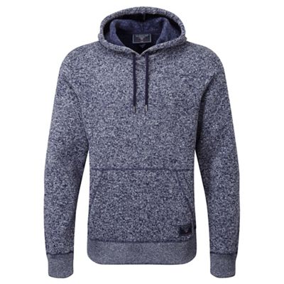 Navy marl banks tcz 200 knit look fleece hoodie